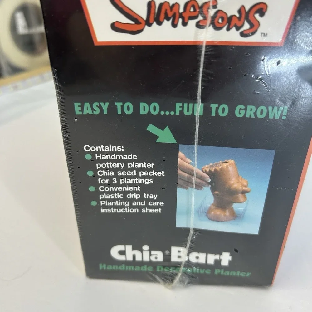 New Sealed The Simpsons Chia Bart Handmade Decorative Planter Growing Vintage